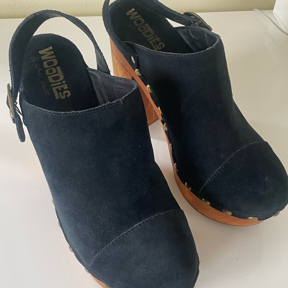 Jeffrey Campbell suede Charli-C Woodies size 9